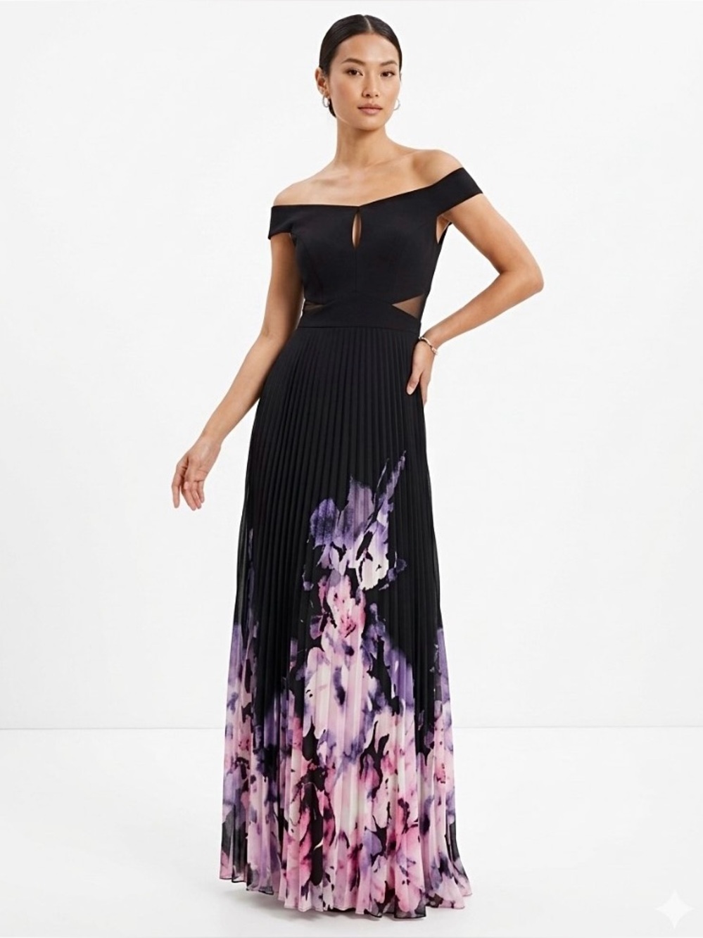 Xscape Off Shoulder Maxi Dress